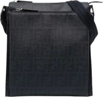 Fendi Pre-owned Cross Body Bags, female, Black, Size: ONE SIZE Pre-owned Canvas Cross Body Bag