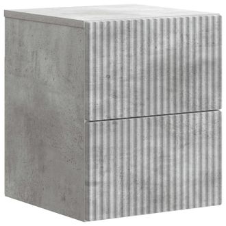 vidaXL Mesita De Noche De Pared Gris Hormig&oacute;n 33 X 34,5 X 40 Cm Vidaxl