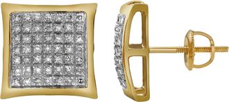 LuvMyJewelry Travessura 10K Yellow Gold Diamond Unisex Earrings - 0.26 Cts