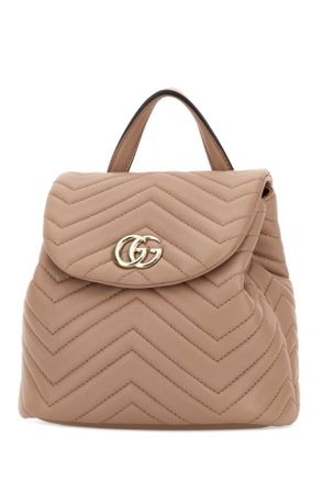 Gucci Womens Pink Leather Mini Gg Marmont Backpack Cameoxdafne Zaini