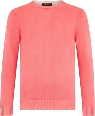 Moorer Cornelius Sweater - Heren - Ronde hals truien - Roze - M - Katoen - Truien & Vesten
