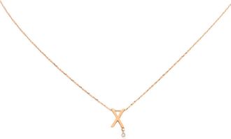 Vanrycke Ladies 18K Rose Gold Abecedaire X Diamond Necklace