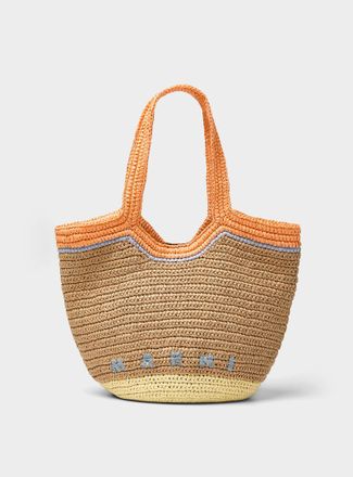 Marni Mens Pastel raffia Tote Bag
