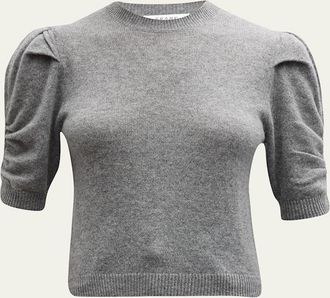 Frame Denim Ruched Cashmere-Wool Sweater