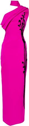Saiid Kobeisy bead-embellished one-shoulder gown - women - Polyester - 36 - Pink