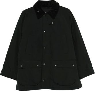 Barbour Bedale gewatteerde jack met ribfluwelen kraag - Zwart