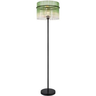 Globo Lighting Lampada da terra Lampada da soffitto Proiettore da soggiorno verde nero Aste di vetro, metallo, 1x E27, DxH 38 x 152 cm