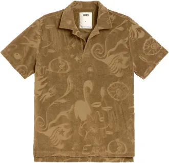 OAS Mens Wendolo Short Sleeve Polo Shirt In Light Brown