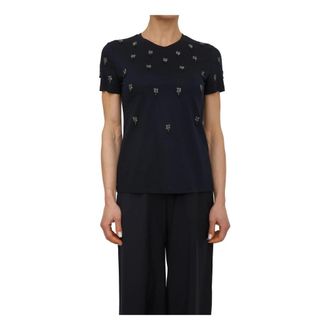 Max Mara T-Shirt - Dames - T-shirts - Blauw - M - Katoen - Tops