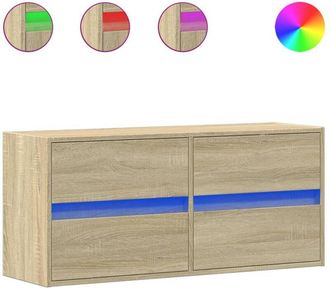 vidaXL Vidaxl - Mueble de tv de pared con luces led roble Sonoma 100x31x45 cm