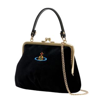 Vivienne Westwood Womens Granny Frame Purse - Vivienne Westwood Leather Black Cotton Bags Handbags-Purses