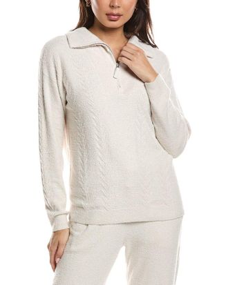 Barefoot Dreams Cozychic Lite Cable 1/2-Zip Pullover