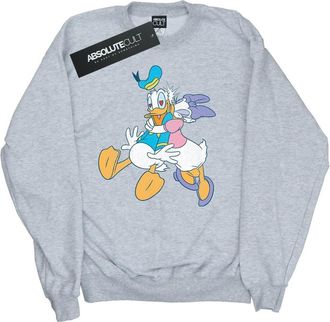 Disney Dames/Dames Donald en Daisy Eend Kus Sweatshirt (Sportgrijs)
