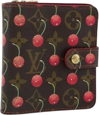 Louis Vuitton Pre-owned Wallets, female, Brown, Size: ONE SIZE Pre-owned Monogram Cherry Blossom Canvas Bifold Wallet