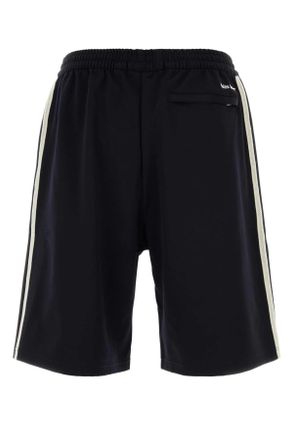 adidas Mens Black Stretch Twill Adidas X Wales Bonner Bermuda Shorts Nightnavy