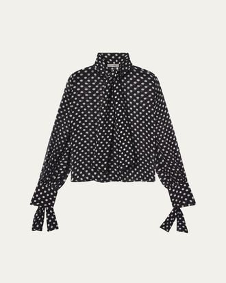 Frame Denim The Nouvelle Polka Dot Blouse