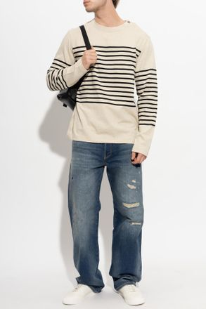Emporio Armani Long Sleeve T-shirt, Mens, Cream