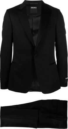 Ermenegildo Zegna single-breasted suit - men - Wool/Acetate/Mohair/Viscose/Cotton/Polyester - 48 - Black