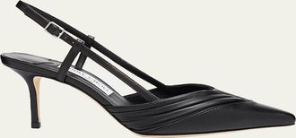 Jimmy Choo London Afia 65 Leather Slingback Pumps