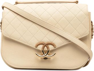 Chanel Beige Medium Caviar Cuba Top Handle Flap Bag
