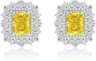 Suzy Levian Suzy Levian Gala Collection Silver Cz Stud Earrings