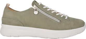 Ganter Groene Sneakers met Brede Pasvorm - Dames - Sneakers - Groen - 38 1/2 EU - Leer - Schoenen