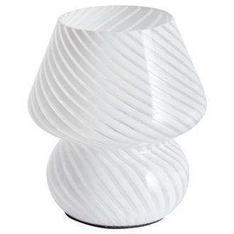 Beliani L&aacute;mpara De Mesa De Vidrio Moderna De Lectura Para Oficina Dormitorio Blanco Lobo