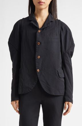 Comme Des Garçons Juliet Sleeve Gabardine Blazer in Black at Nordstrom, Size X-Small