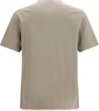 Brunello Cucinelli Mens Bicolor Cotton T-Shirt