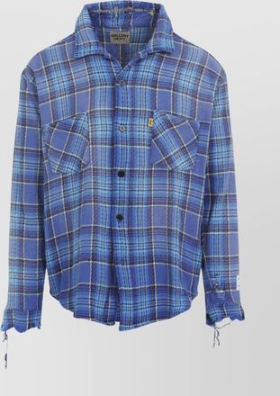 Gallery Dept. plaid flannel shirt frayed hem