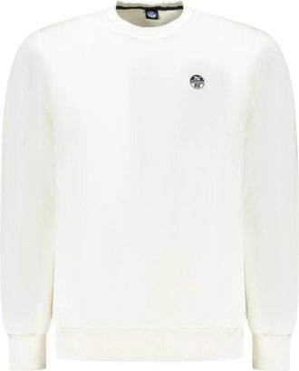 North Sails Hoodies & sweatvesten, Heren, Wit, 3Xl, Katoen, Crew Neck Sweatshirt Klassieke Pasvorm