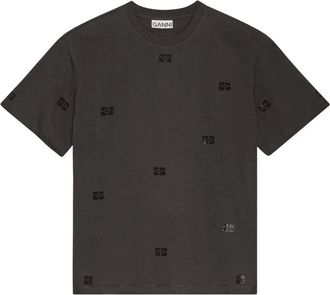 Ganni T-shirt con logo - Nero