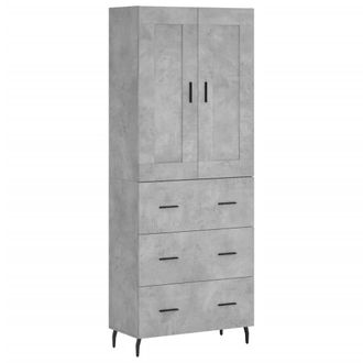 vidaXL Vidaxl - Aparador Alto Madera Contrachapada Gris Hormig&oacute;n 69,5x34x180 Cm