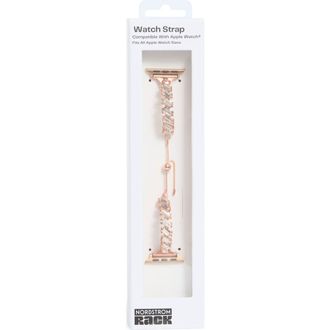Nordstrom Rack Baguette Crystal Apple Watch Watchband in Clear- Rose Gold at Nordstrom Rack