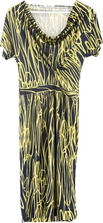 Moschino Voordelige en chique Moschino jurk met print in marineblauwe zijde