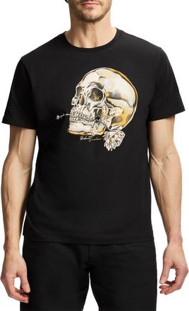 Robert Graham Chrome Skull Knit Graphic T-Shirt in Black at Nordstrom Rack, Size Xx-Large