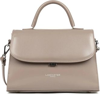 Lancaster Elegante Flap Handtas met Metalen Sluiting - Dames - Handtassen - Grijs - ONE Size - Leer - Tassen