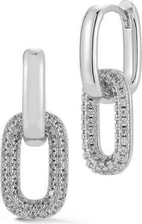 Glaze Jewelry Pav&eacute; Chain Link Drop Earrings in Silver at Nordstrom Rack