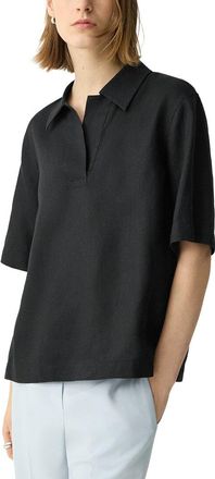 Theory Linen Boxy Polo Top