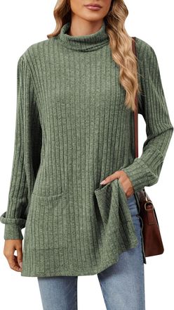 Generic Womens Sweatshirts Casual Turtle Neck Tops Ladies Long Sleeve Jumpers for Women UK Plus Size Jumpers Autumn and Winter