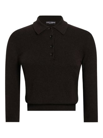 Dolce & Gabbana cashmere polo top - Brown