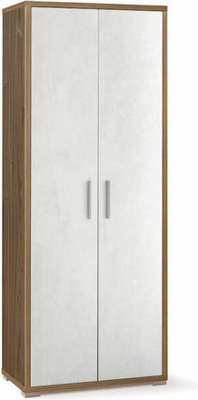 OEM Mueble 2 Puertas 71l X 41p X H182 - Acabado En Madera Nogal Y Blanco Opaco - Sarmog