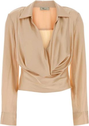 Blumarine Satijnen Top - Dames - Blouses - Oranje - S - Satijn - Overhemden