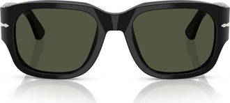 Persol 55mm Square Sunglasses in Black/green at Nordstrom