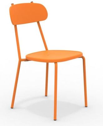 MondoViro Conjunto de 4 sillas de jardín de metal naranja 45x53 cm 84h