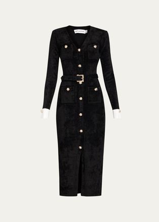 Self Portrait Chenille Knit Midi Dress