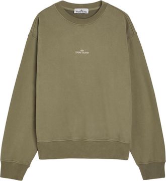 Stone Island Printed Cotton Sweatshirt - Green Dark - XL