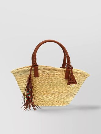 Alanui acrylic icon palm leaf big beach bag