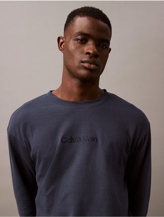 Calvin Klein Mens Terry Lounge Sweatshirt - Navy - XL