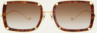 Anna-Karin Karlsson White Moon 24K Gold-Plated & Acetate Square Sunglasses